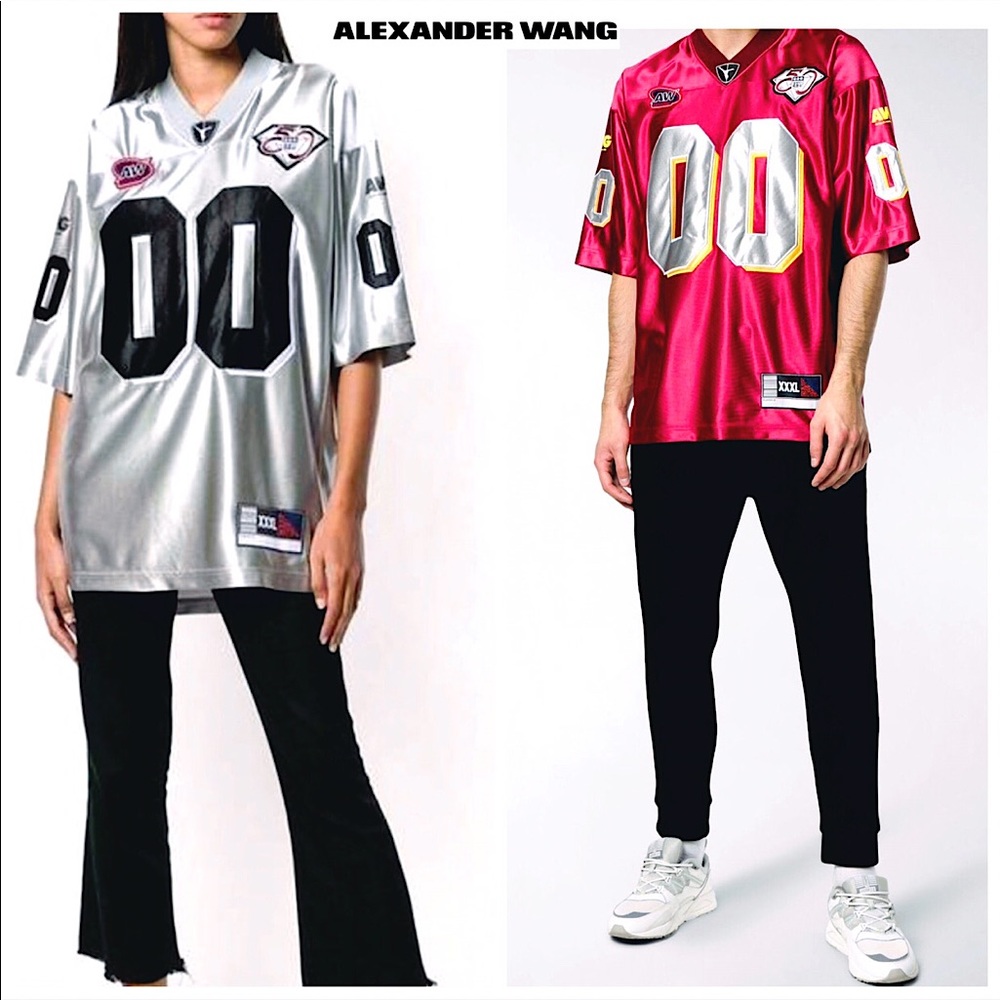 NWT! ALEXANDER WANG Red Football Jersey Size S